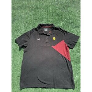 Puma Scuderia Ferrari F1 Black and Red Short Sleeve Polo Shirt XL